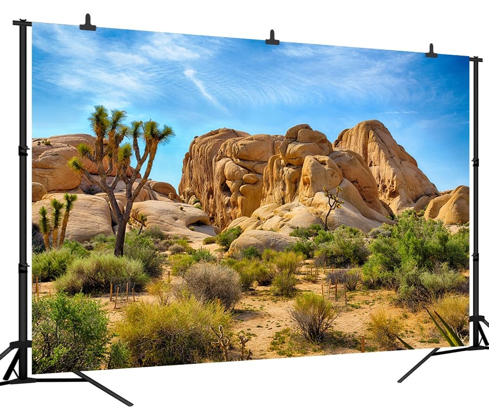 7x5FT Desert Backdrop Odd Trees Rocky Mountains Cactus Natural Beautiful Scenery