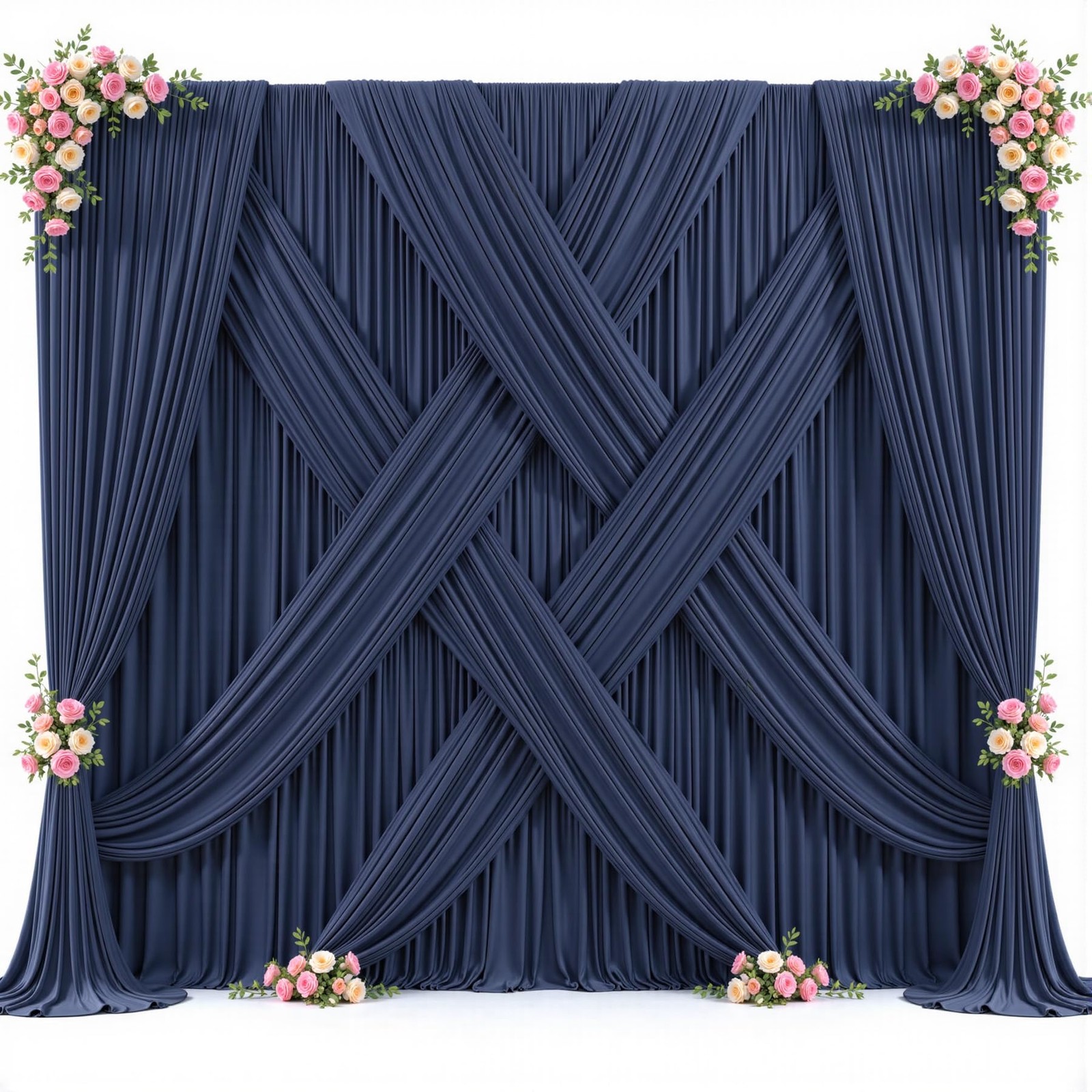 10×10 Ft Navy Blue Backdrop Curtain Wrinkle Free Photo Background Drape Panel