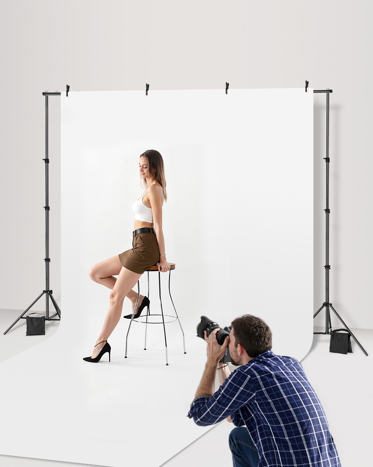 VEVOR Backdrop Stand Background Stand Kit 7 x 10 ft for Party & Photo Studio