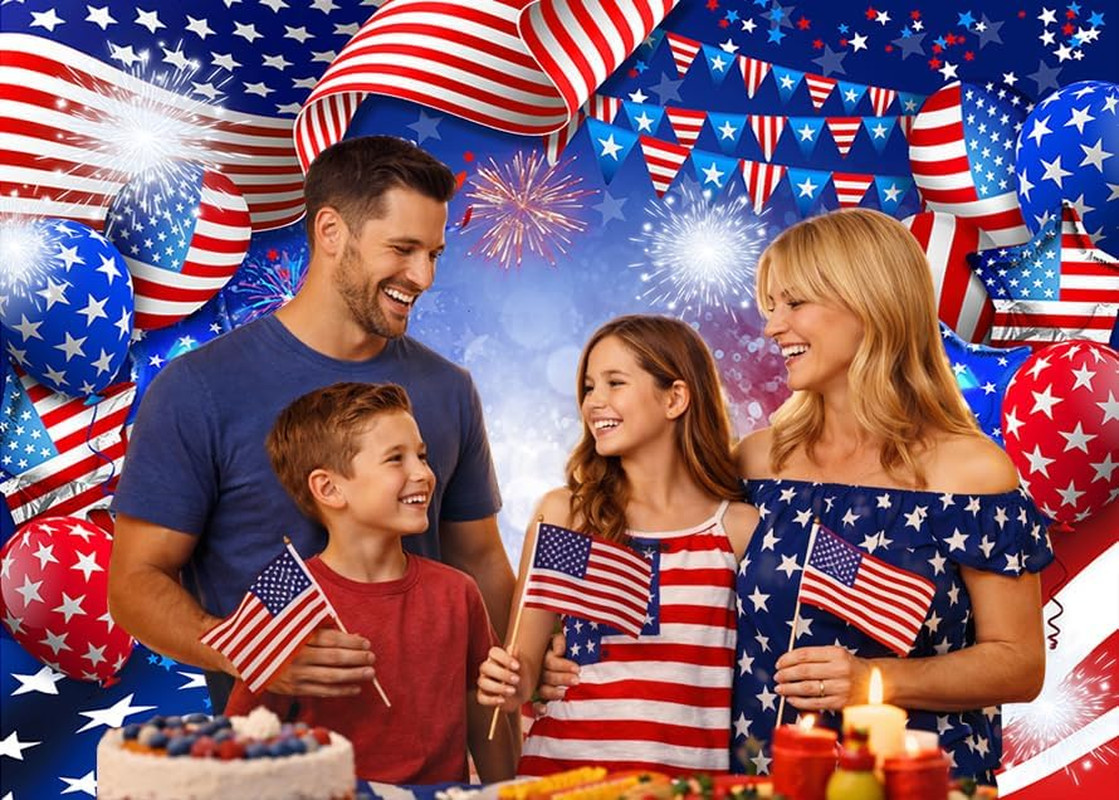7X5 Ft American Flag Photography Backdrop for Patriotic Events and Celebrations