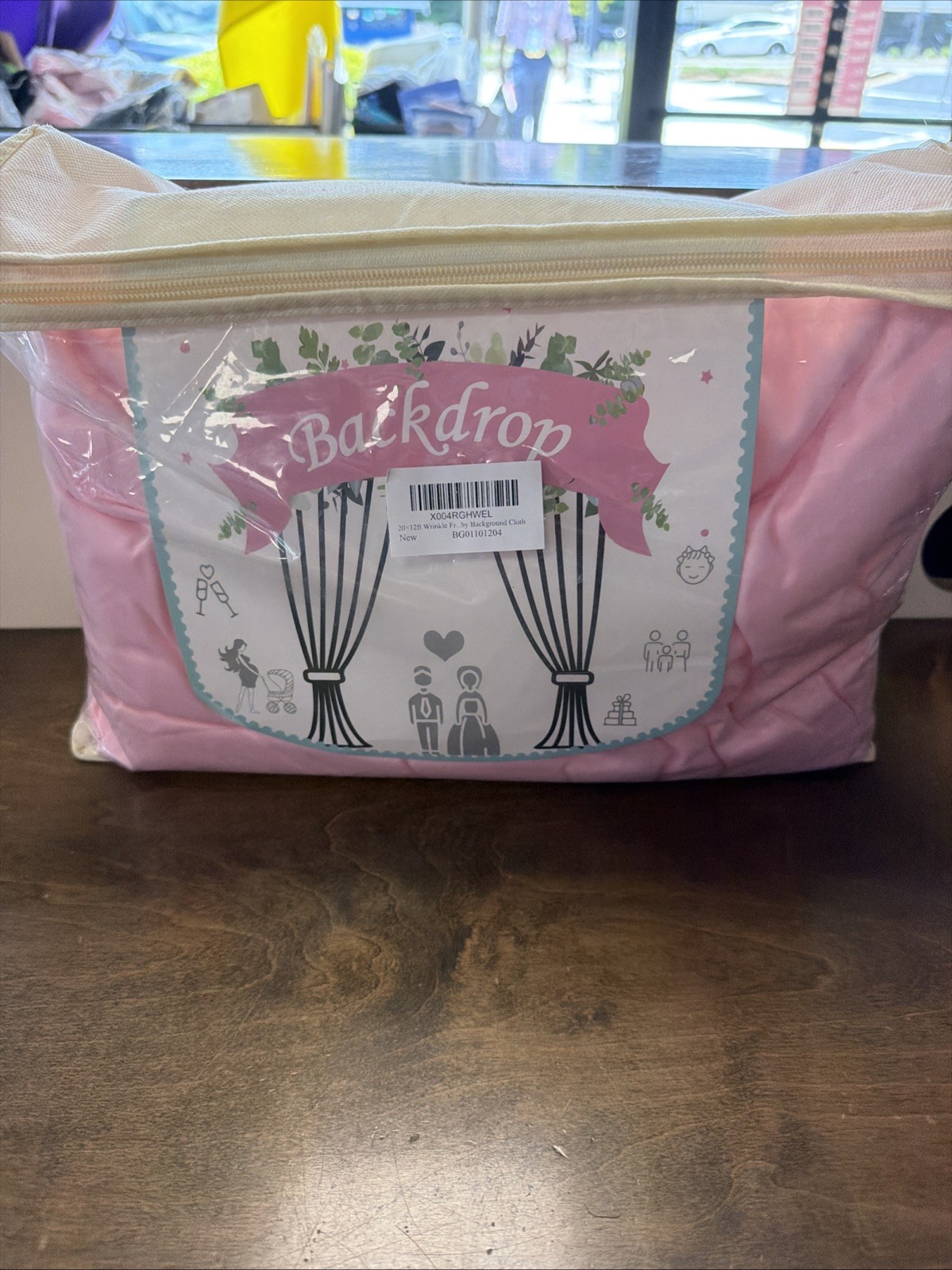 Wrinkle Free Baby Pink Backdrop 6 Panels 5x10ft, Shower/wedding/Valentines/party