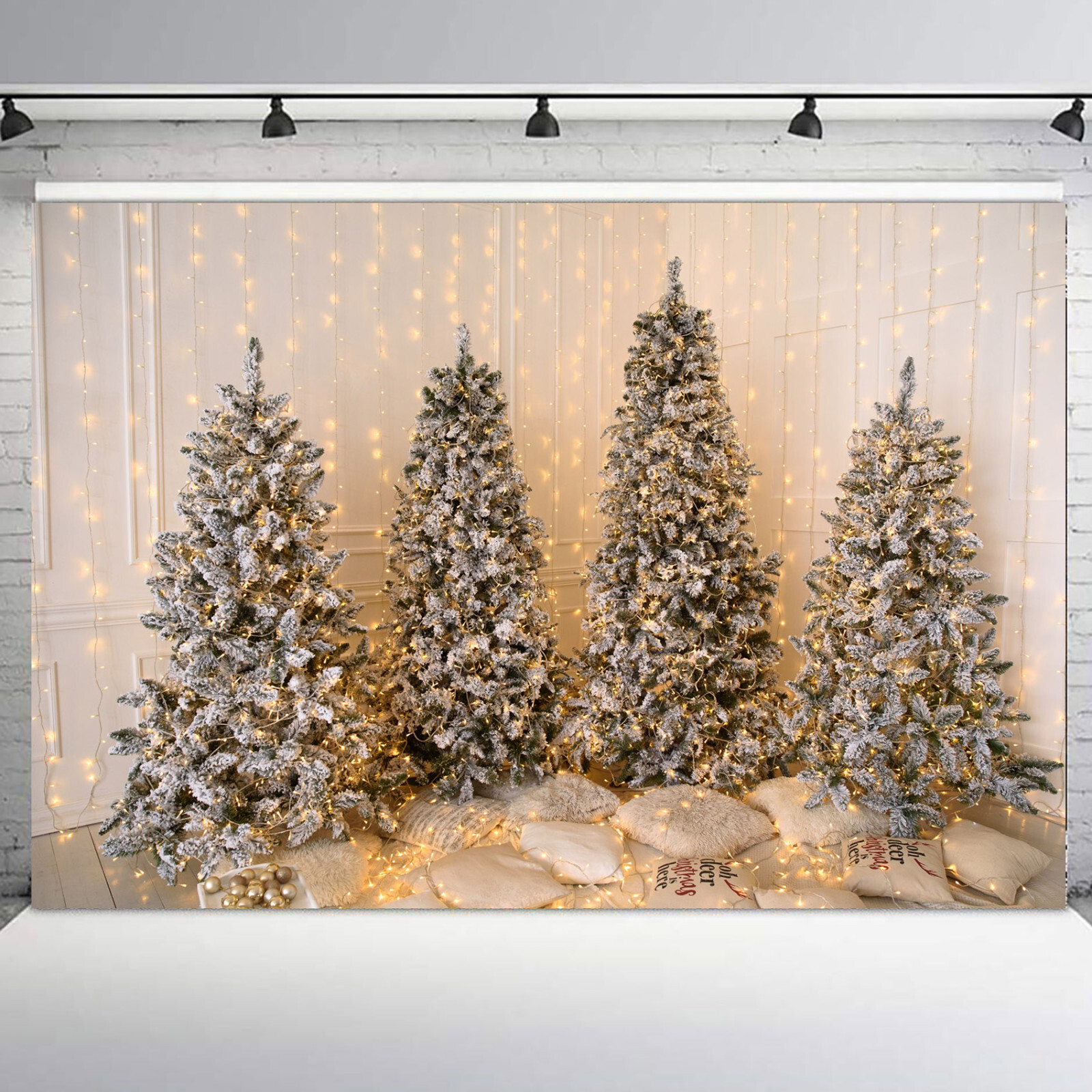 10x8ft Winter Pine Christmas Tree Holiday Party Photo Background Studio Props
