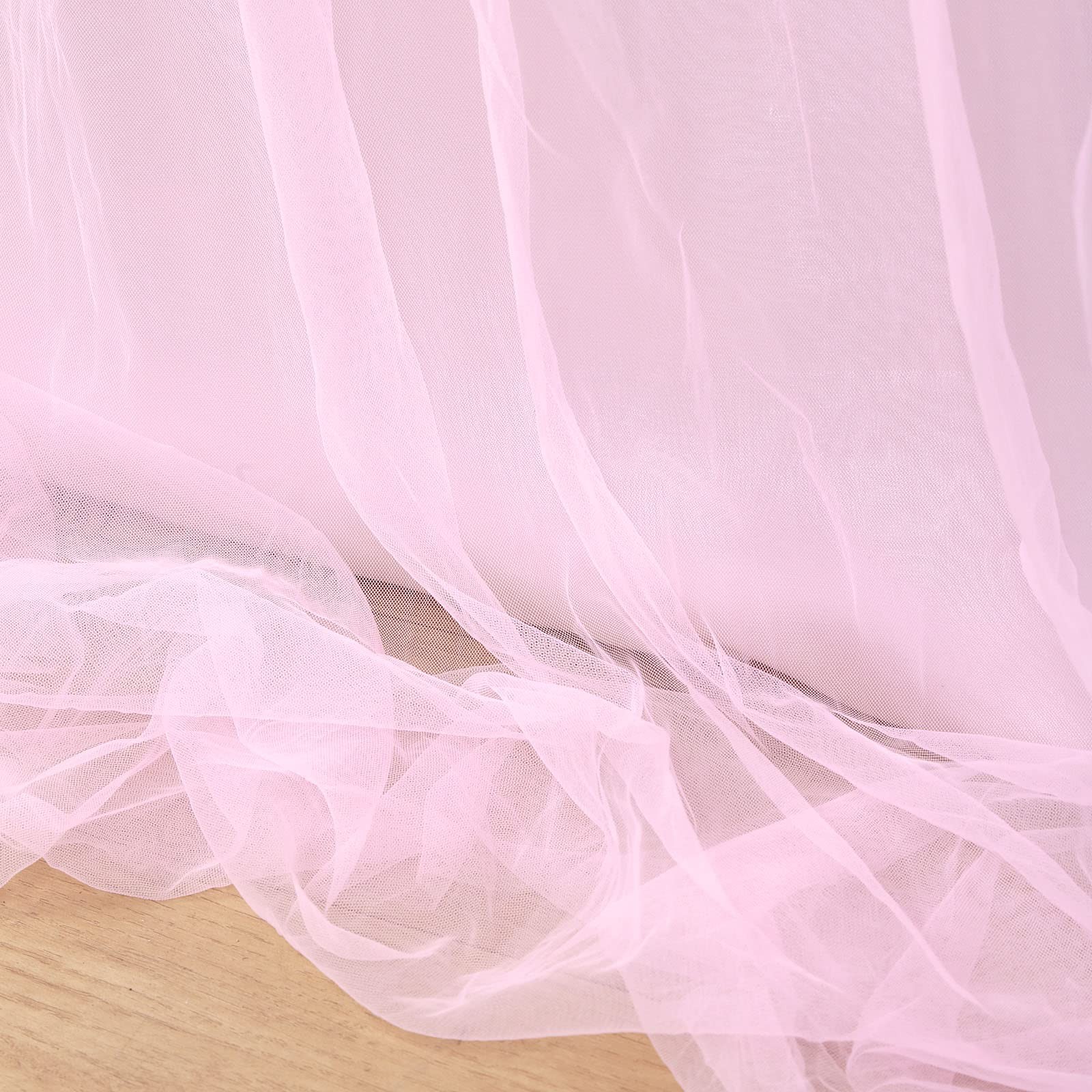 Pink Tulle Backdrop 5x7FT Curtains Sheer Satin Wedding Baby Shower Drapes
