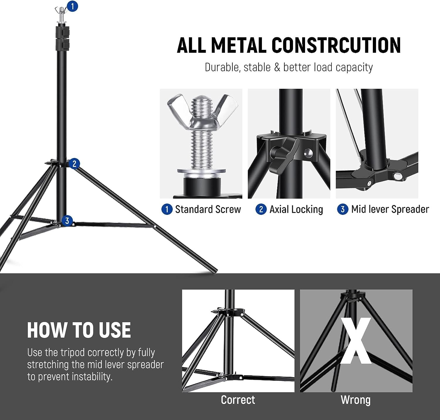 NEW Backdrop Stand Kit -10 x 7- Adjust Height-incl. 6 Clamps, 2 Sandbags, & Case