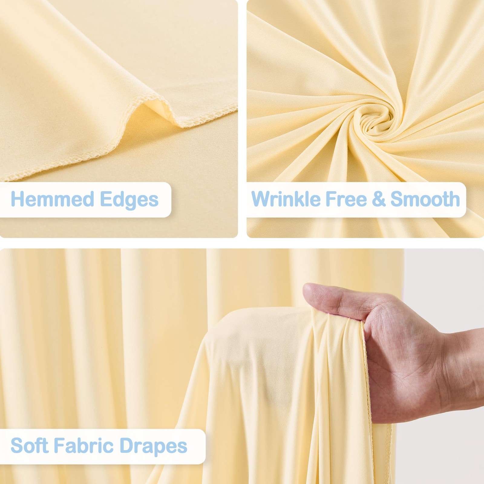 10 Panels Champagne Backdrop Curtains – W4′ x H10′(10 panels),