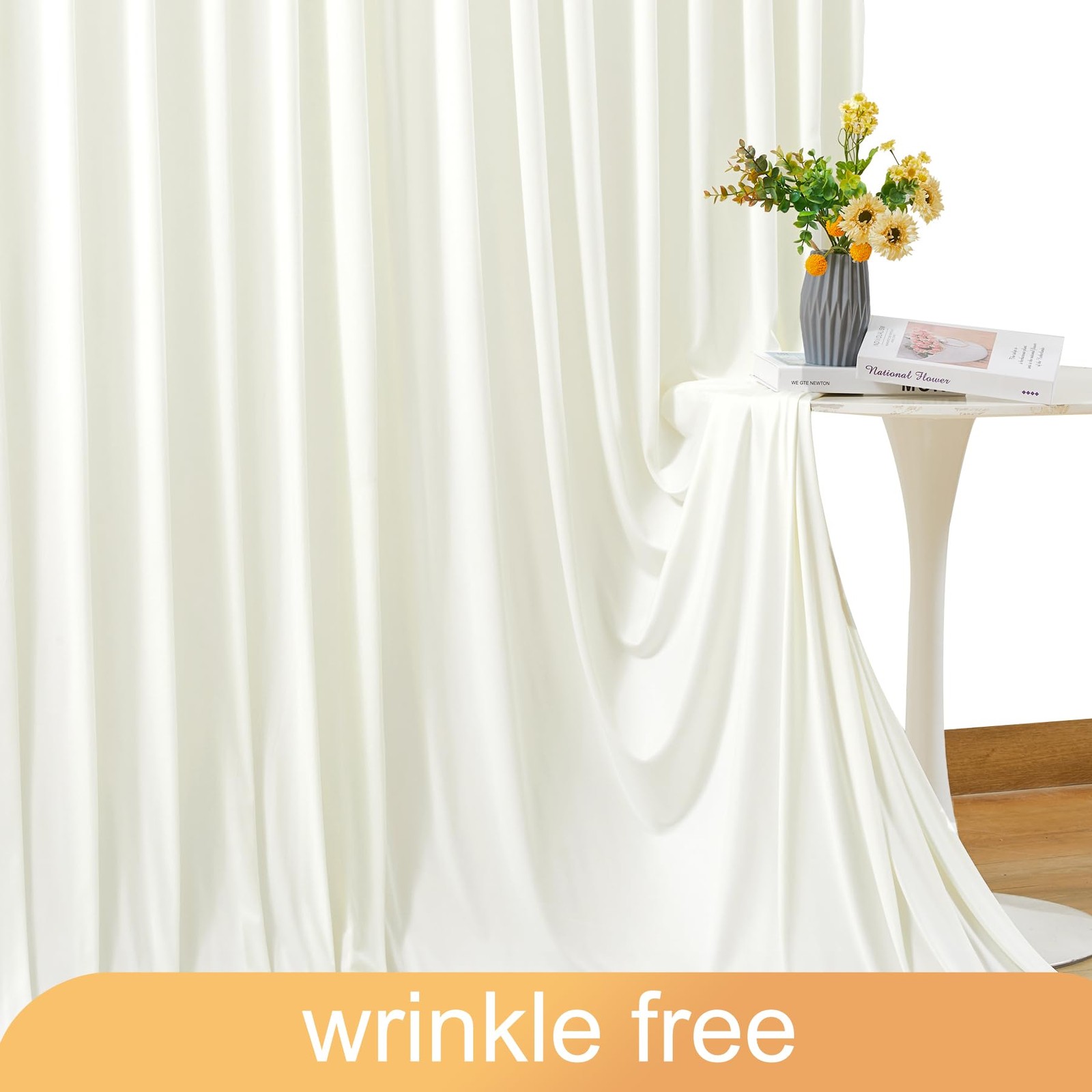 20ft x 10ft Free Ivory Wedding Backdrop Curtains for Party Bridal Shower Rece…