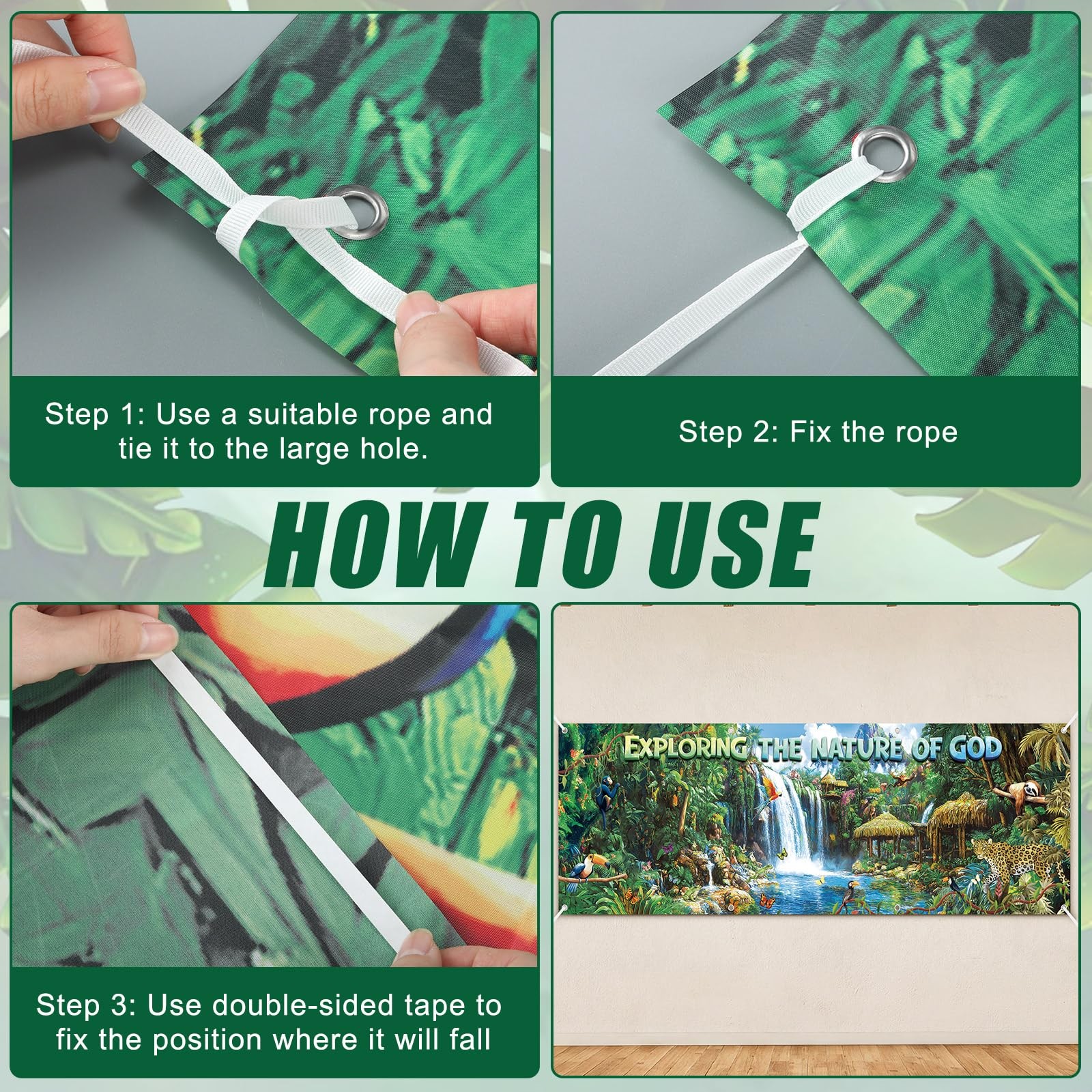 18×6 ft VBS 2026 Bible Rainforest Waterfalls Background Vacation Bible School…