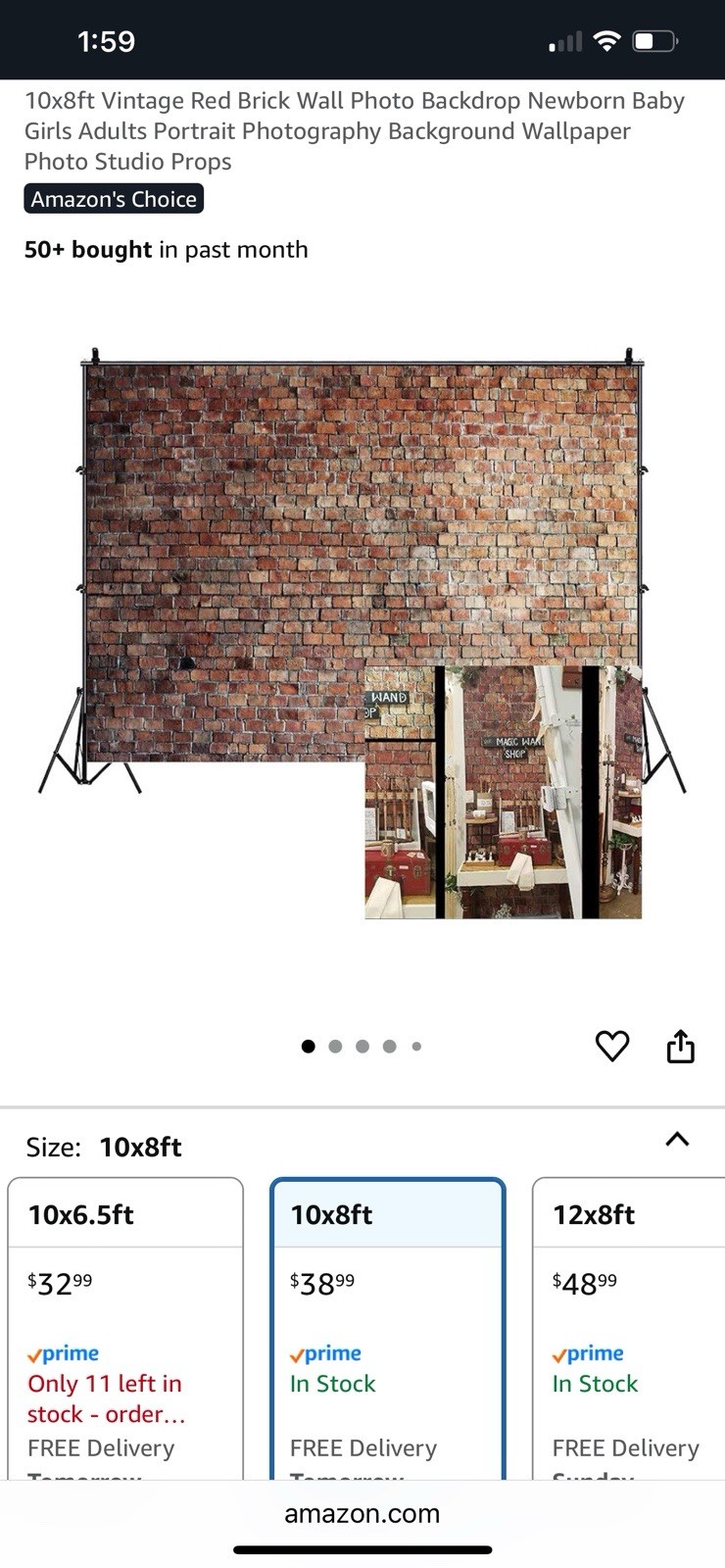 5-10 x 8 Ft Brick Wall Backdrop for Photography Polyester Fabric Brick Photo NEW