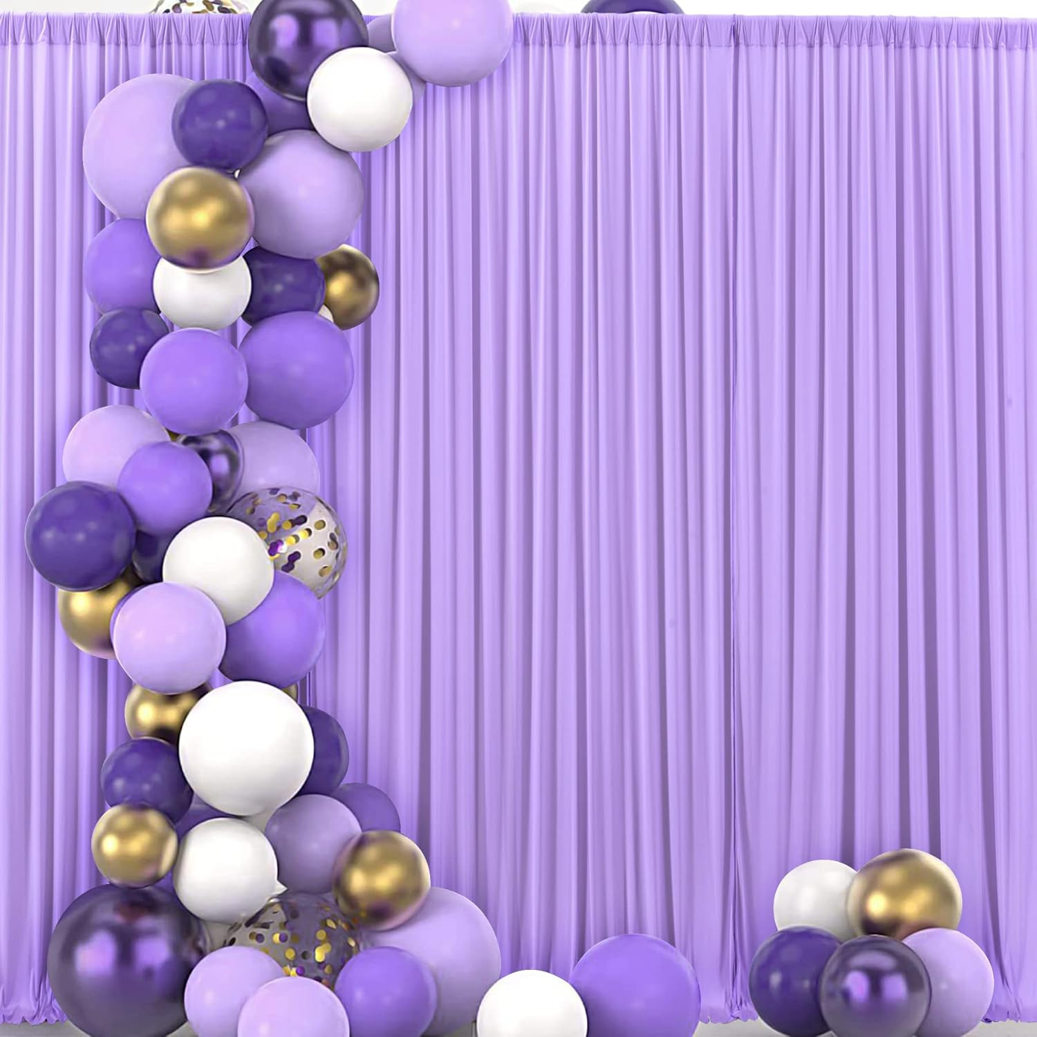 Lavender 40ft x 10ft Wrinkle-Free Backdrop Curtain for Parties & Photoshoots