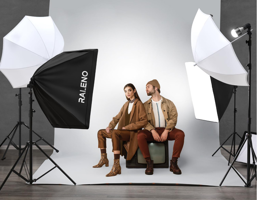 Kit Estudio Fotográfico con Softbox, Paraguas LED y Pantalla Verde 5500K