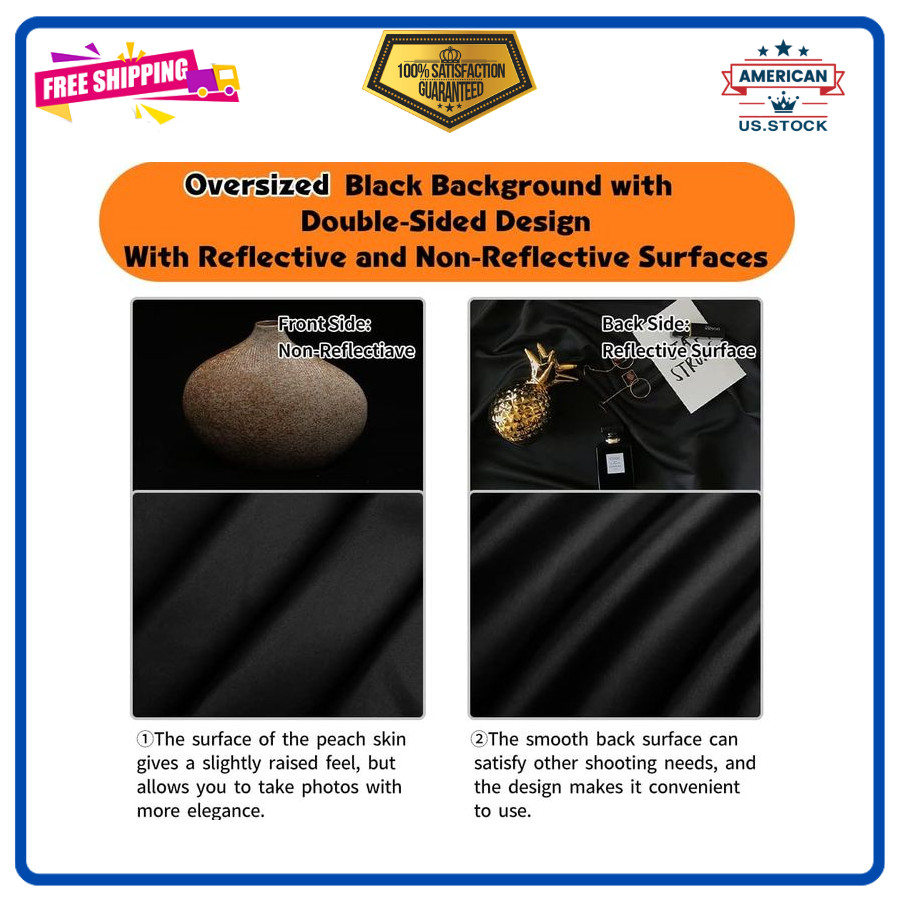 Black Backdrop 10x20ft Photo Backdrop Curtain for Photography Studio Use Events