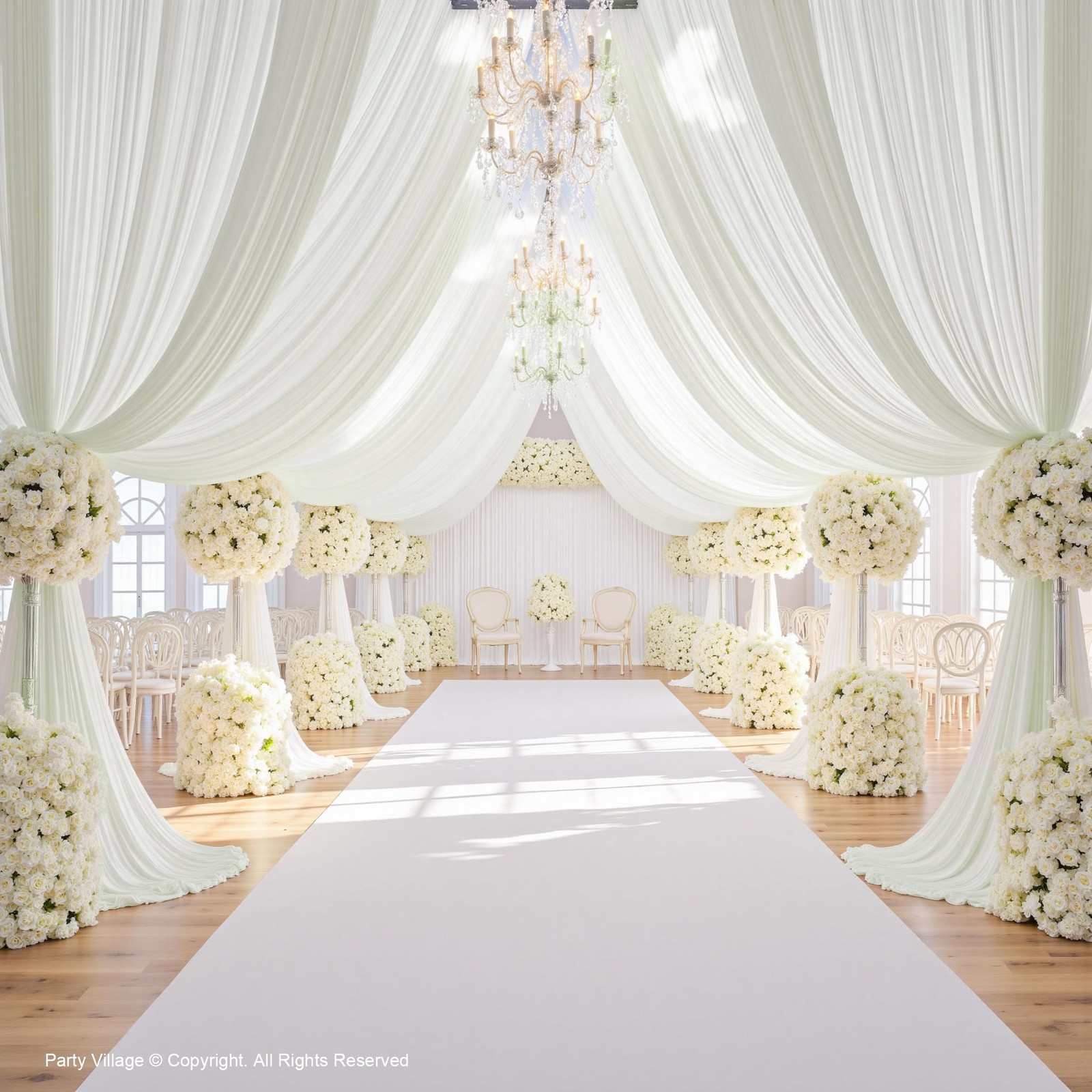 Ivory Backdrop Curtain Wedding Party Polyester Photo Back Drop Cloth 20x12ft