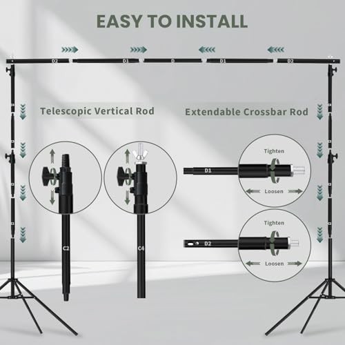 Adjustable Backdrop Banner Stand 8.5×10 FT – FT-II Backdrop Stand
