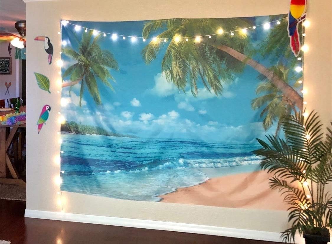 Vibrant Tropical Beach Backdrop 8x6ft – Perfect for Fun Summer Celebrations