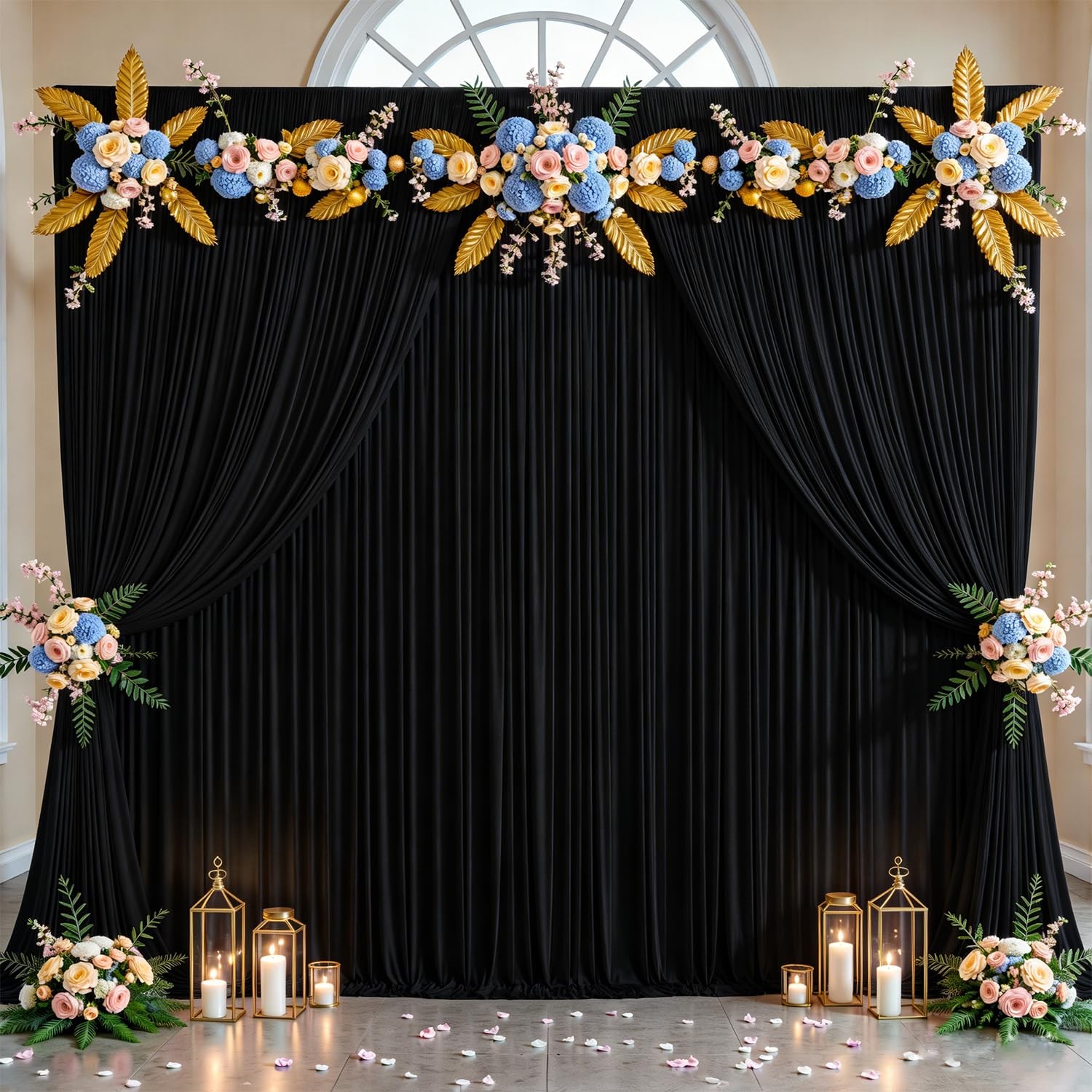 8 x 10ft Black Backdrop Curtains for Party Photo Background Curtains 2 Panels…