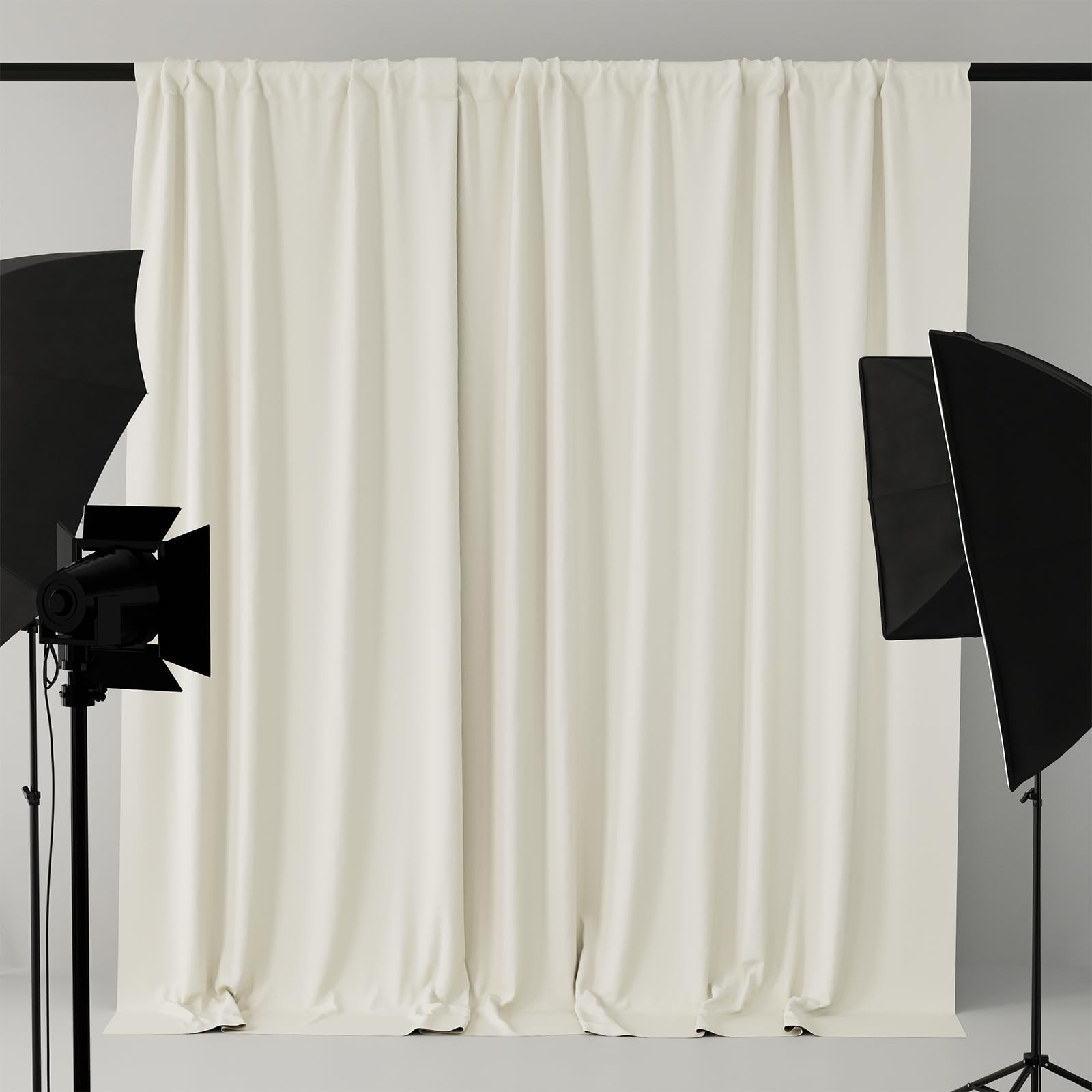 2 Panels 5x7FT Ivory Backdrop Curtains WrinkleResistant Drapes Photography