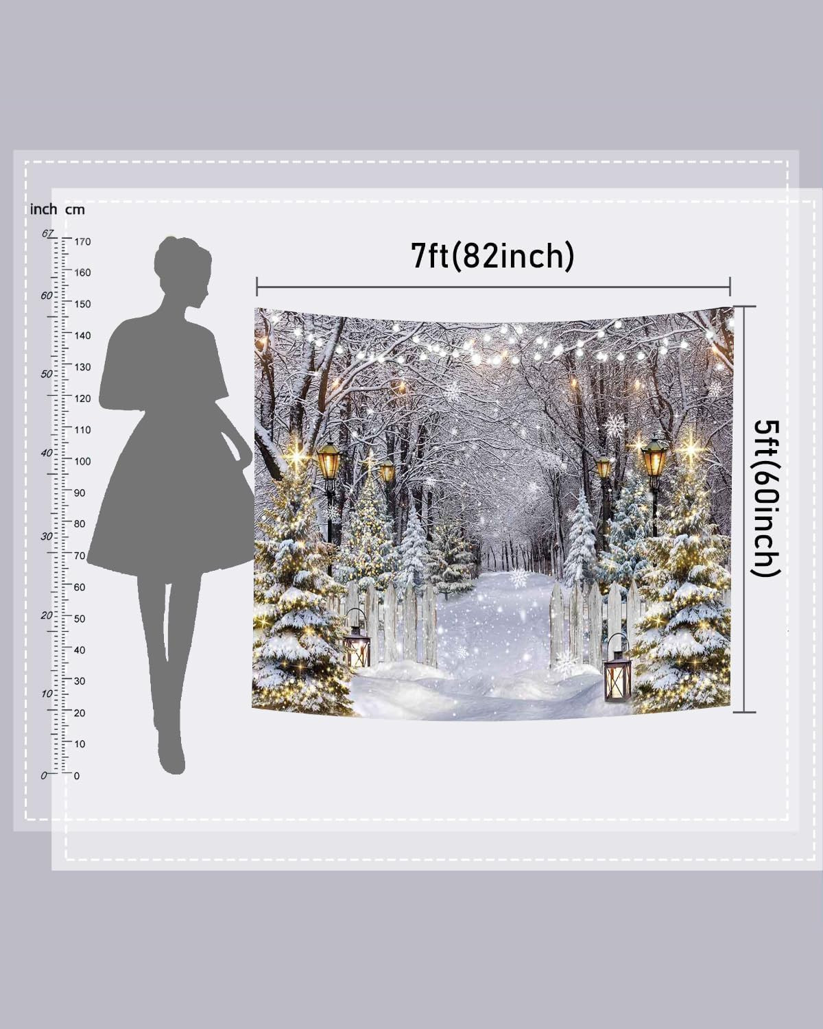 Winter Scene Backdrop Winter Snow Forest Party Decorations for Christmas Holiday