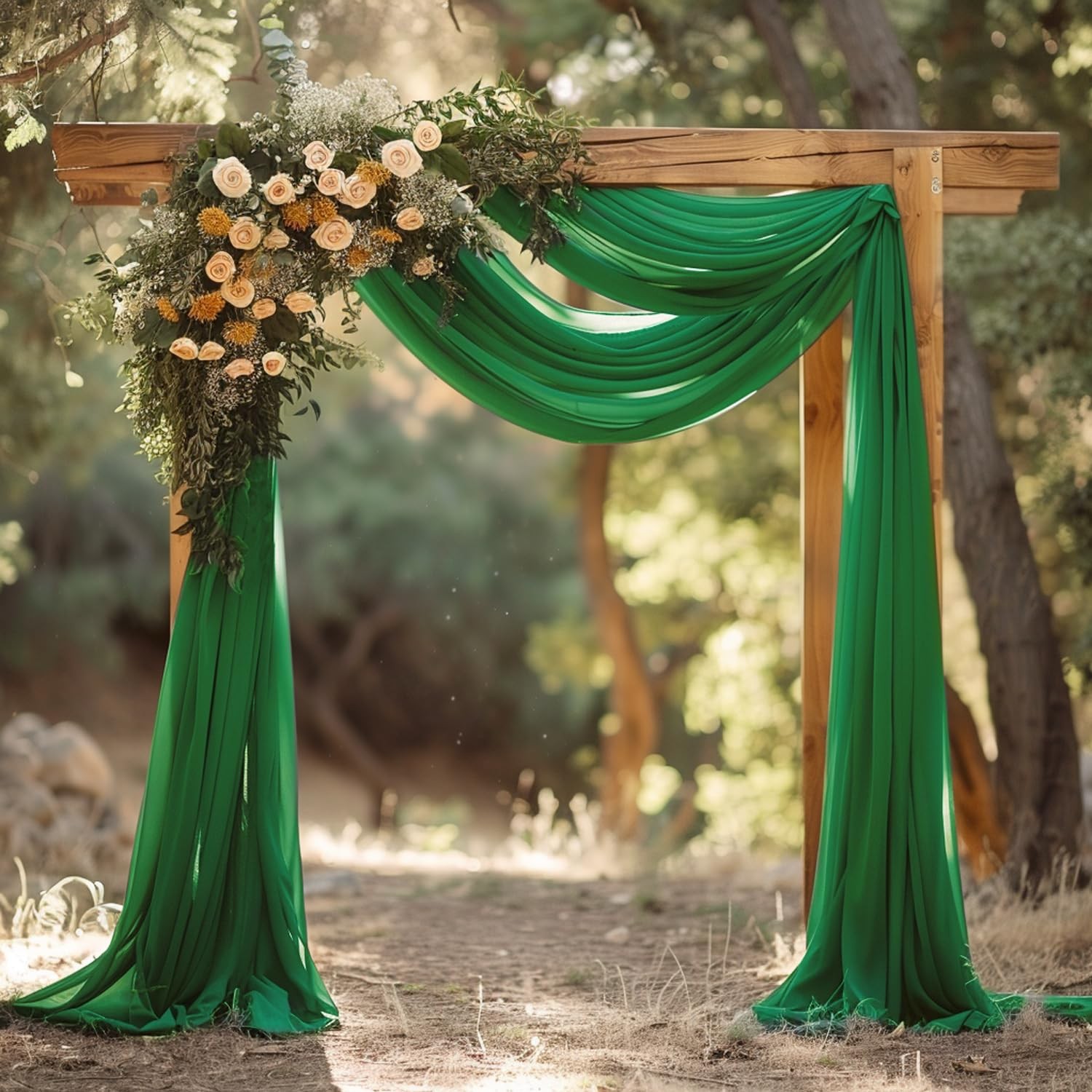 Wedding Arch Draping Fabric 28.7 Inch x 20FT Emerald Green Sheer Backdrop