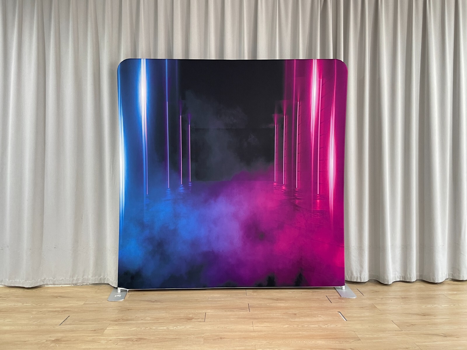 Bakod Neon Smoke Pillow Case Tension Fabric Backdrop w/ 8ftx8ft Frame