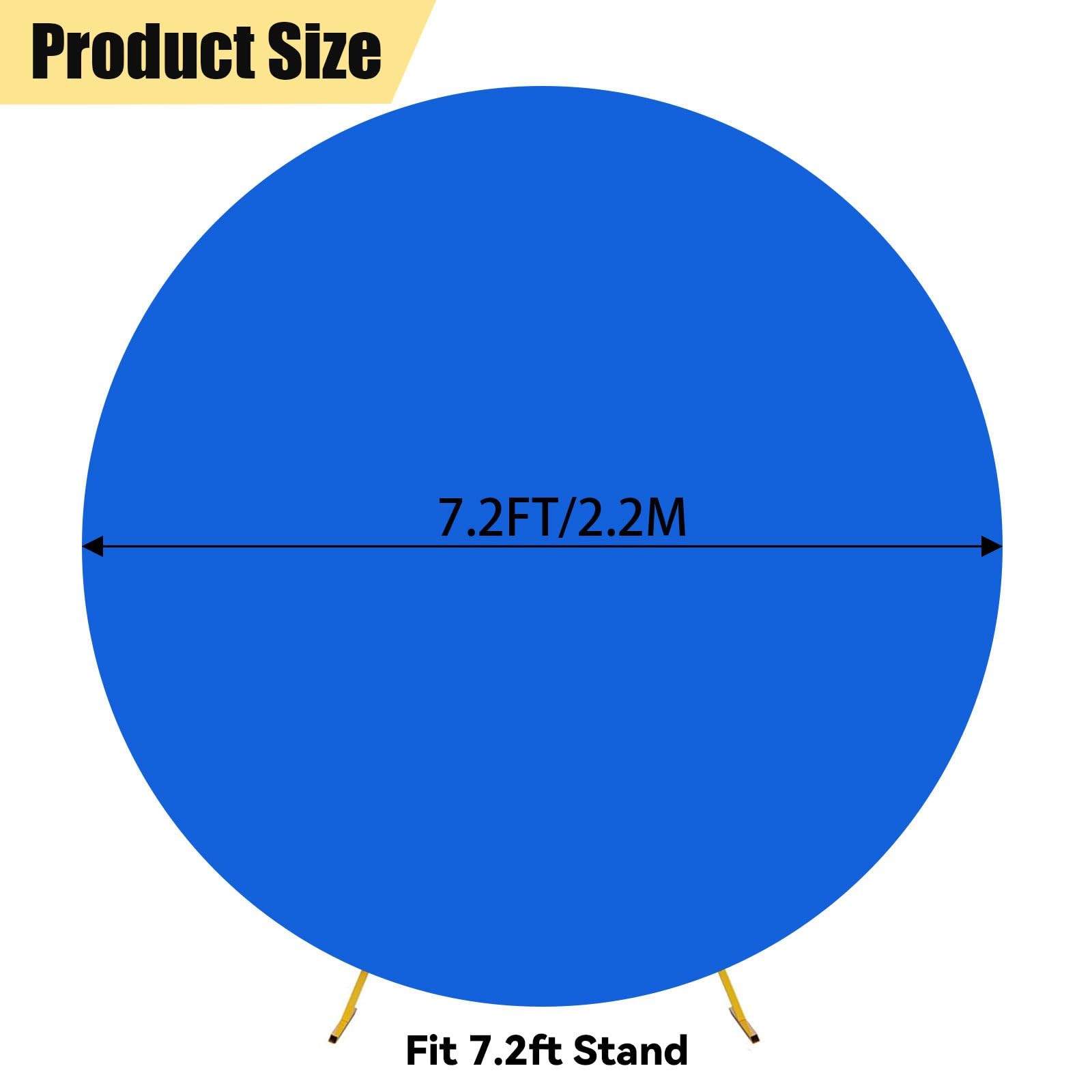 7.2FT Royal Blue Round Backdrop Cover for Wedding,Circle Balloon Arch Backgou…