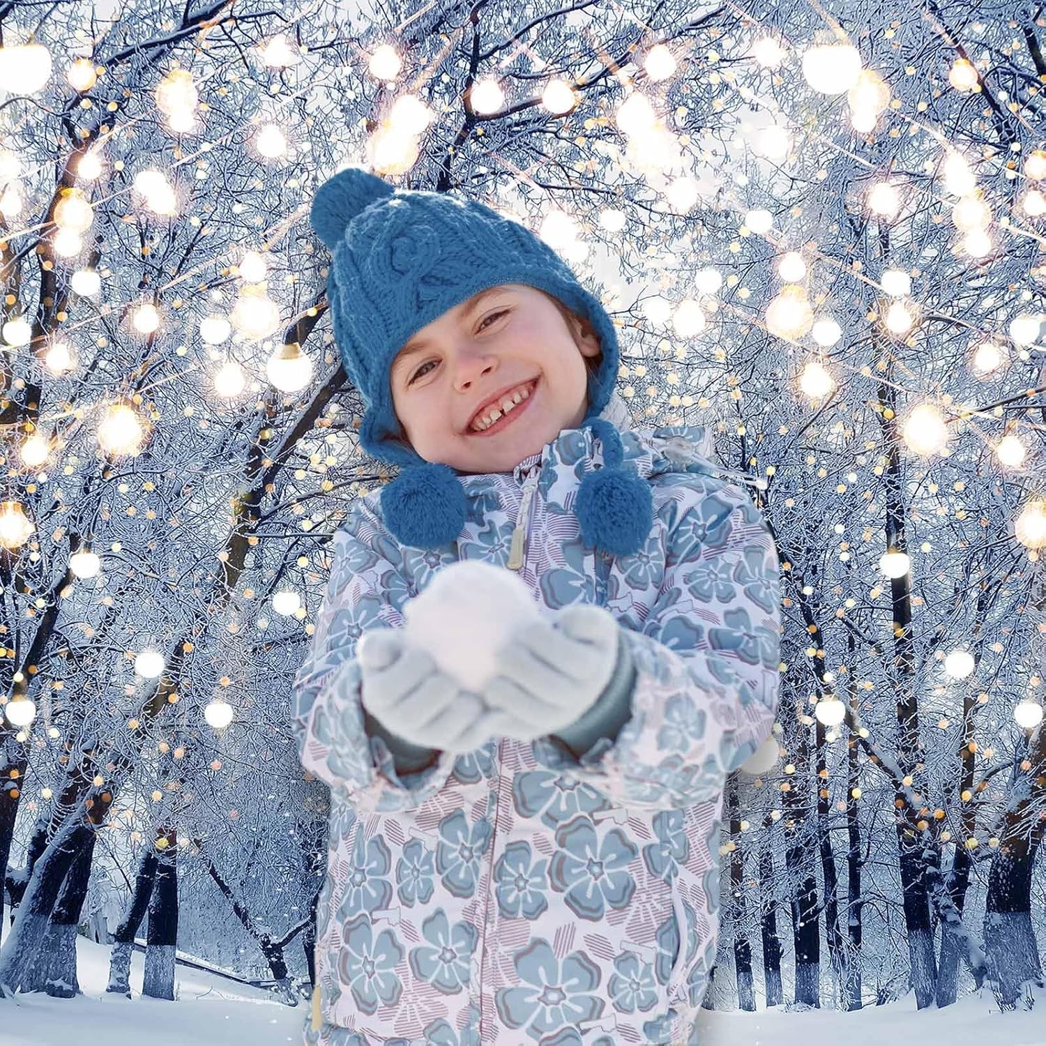 Funnytree 7x5ft Winter Scene Backdrop Wonderland 7'x5', Forest 1