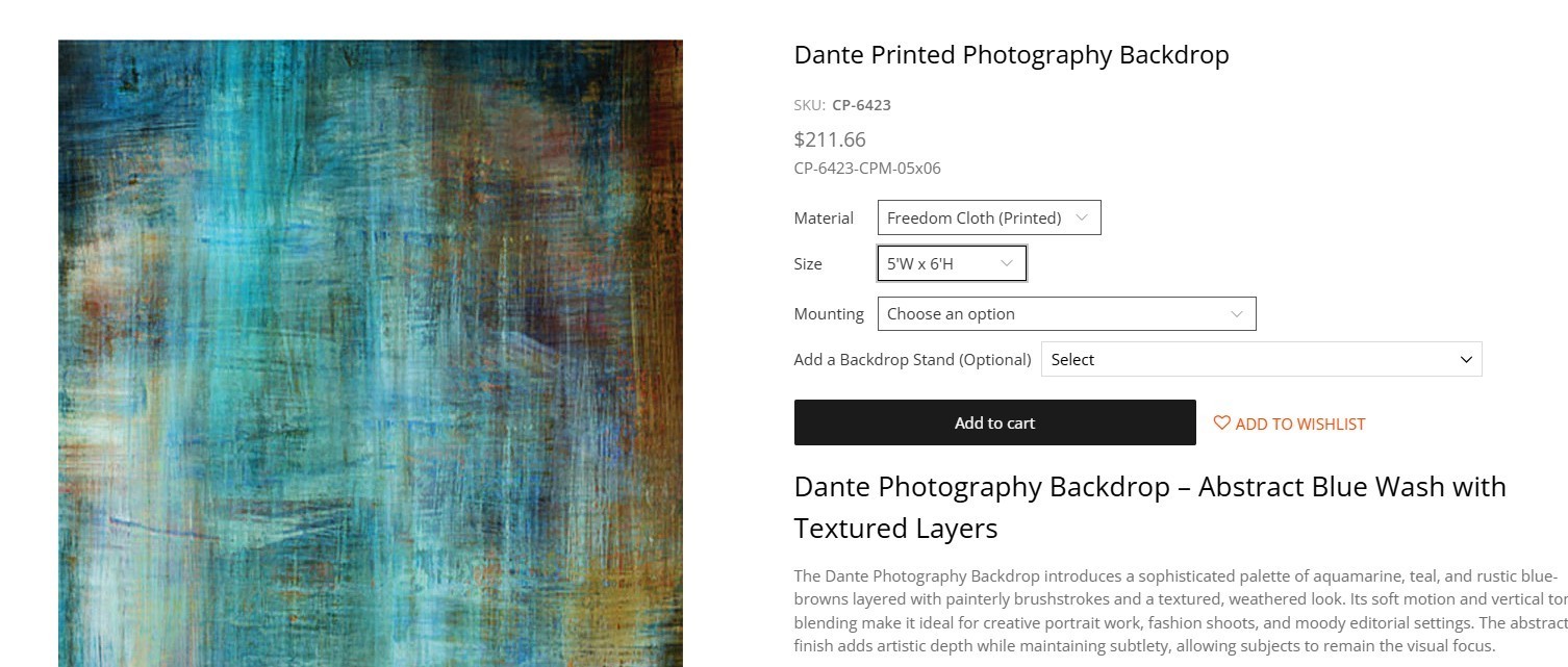 Photography Backdrop 5ft x6ft Denny Freedom Cloth- Dante Abstract Blue Wash
