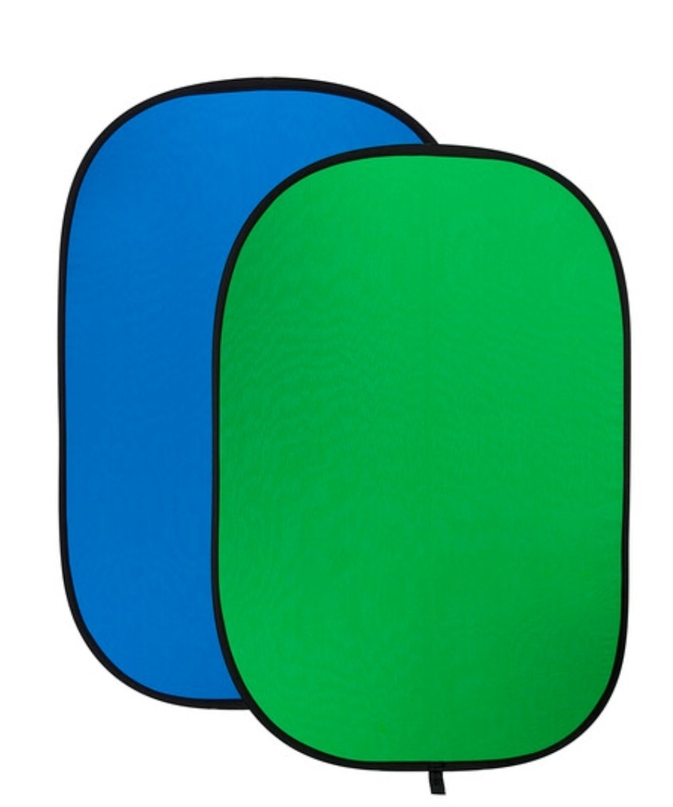 FotodioX Collapsible Portable Background (48 x 72″, Chroma Blue/Chroma Green)