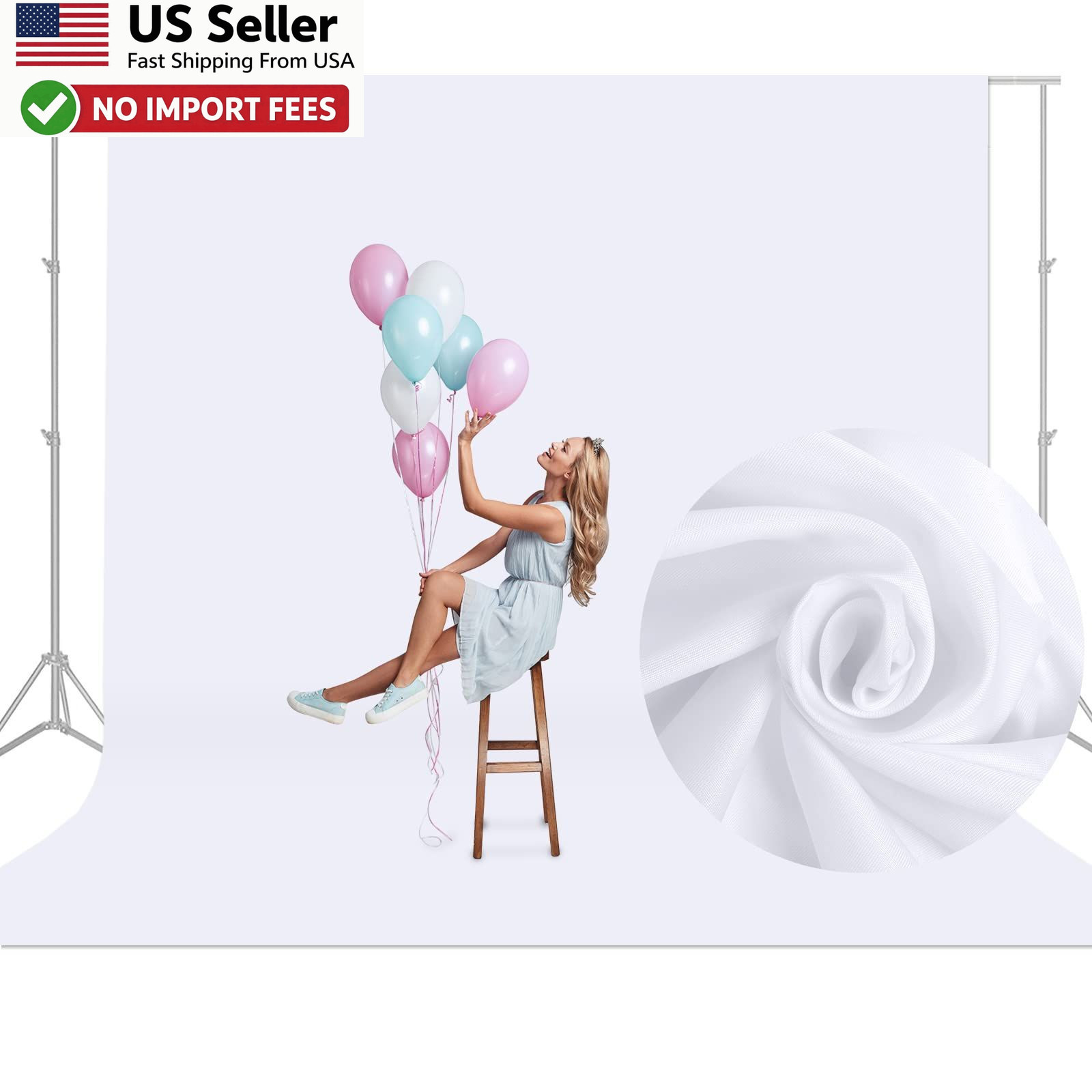 Aimosen 10×10 FT White Backdrop Background Photography Portrait Studio FROM USA