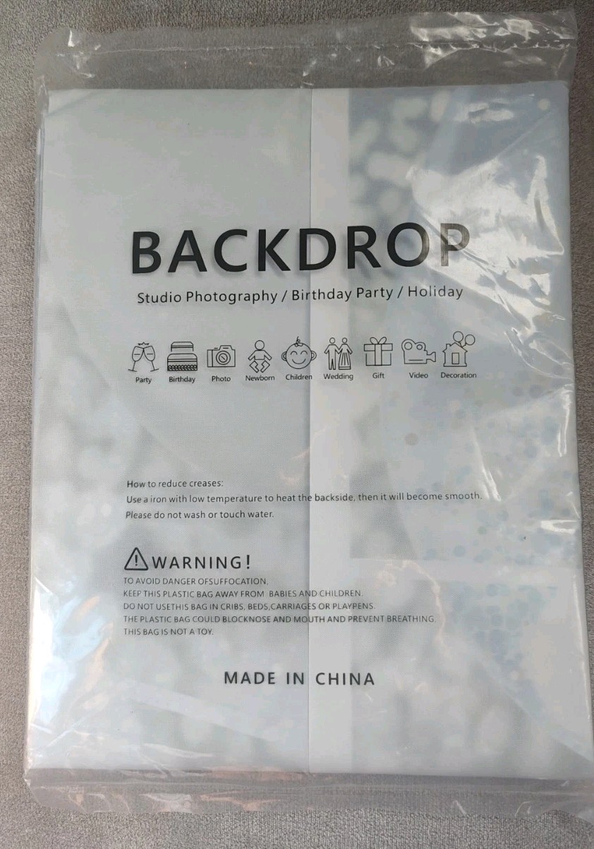 Royal Blue Glitter Backdrop 8x6FT Brand New