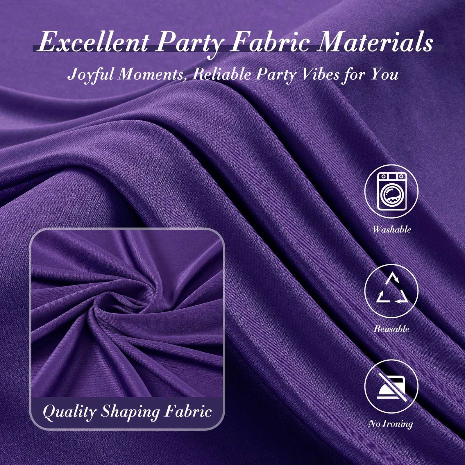 20 ft x 10 ft Purple Backdrop Curtain for Parties, 5ft x 10ft 4 Panels Polyes…