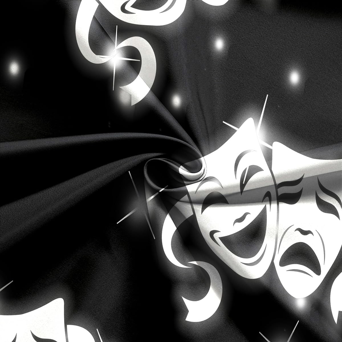 DePhoto 7x5FT Black Mask Backdrop 7x5FT, Please refer to the main picture