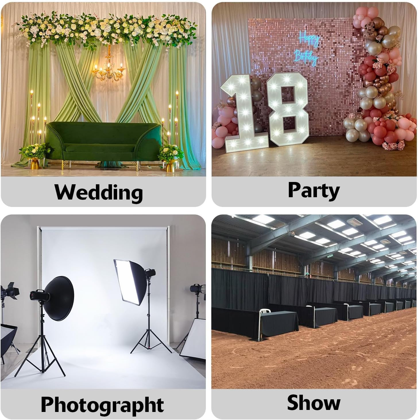8.5X10Ft Backdrop Stand, Adjustable Photography Background Frame, Heavy Duty Pip