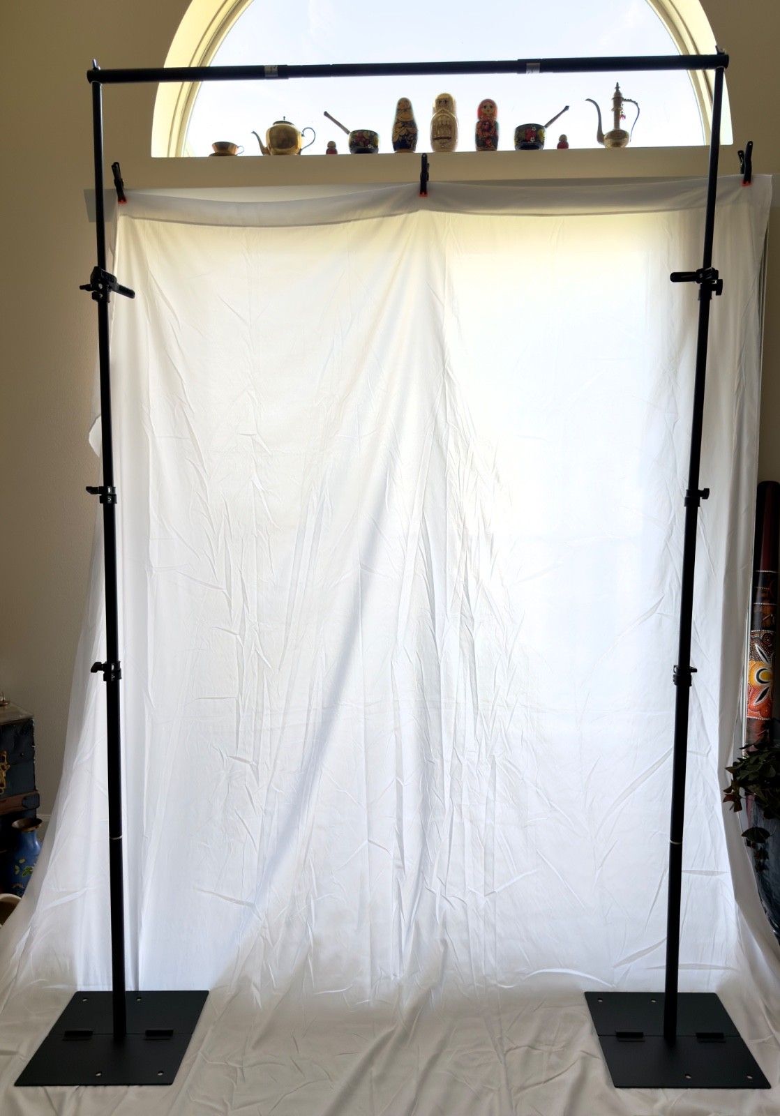 Backdrop stand w/ reversable green/blue backdrop