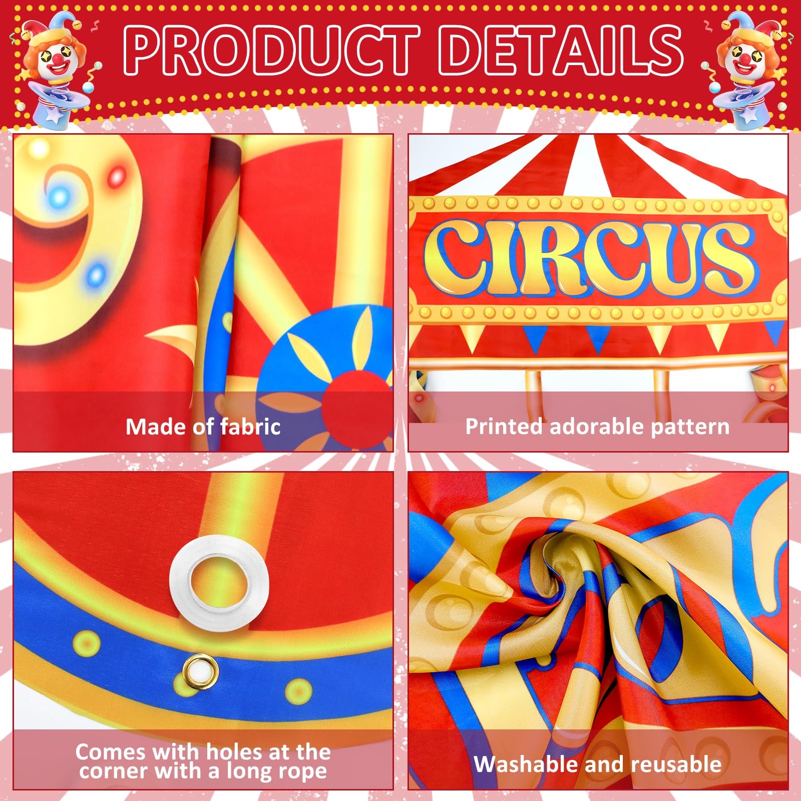 Carnival Photo Backdrop – Circus Party Decorations for Memorable Events