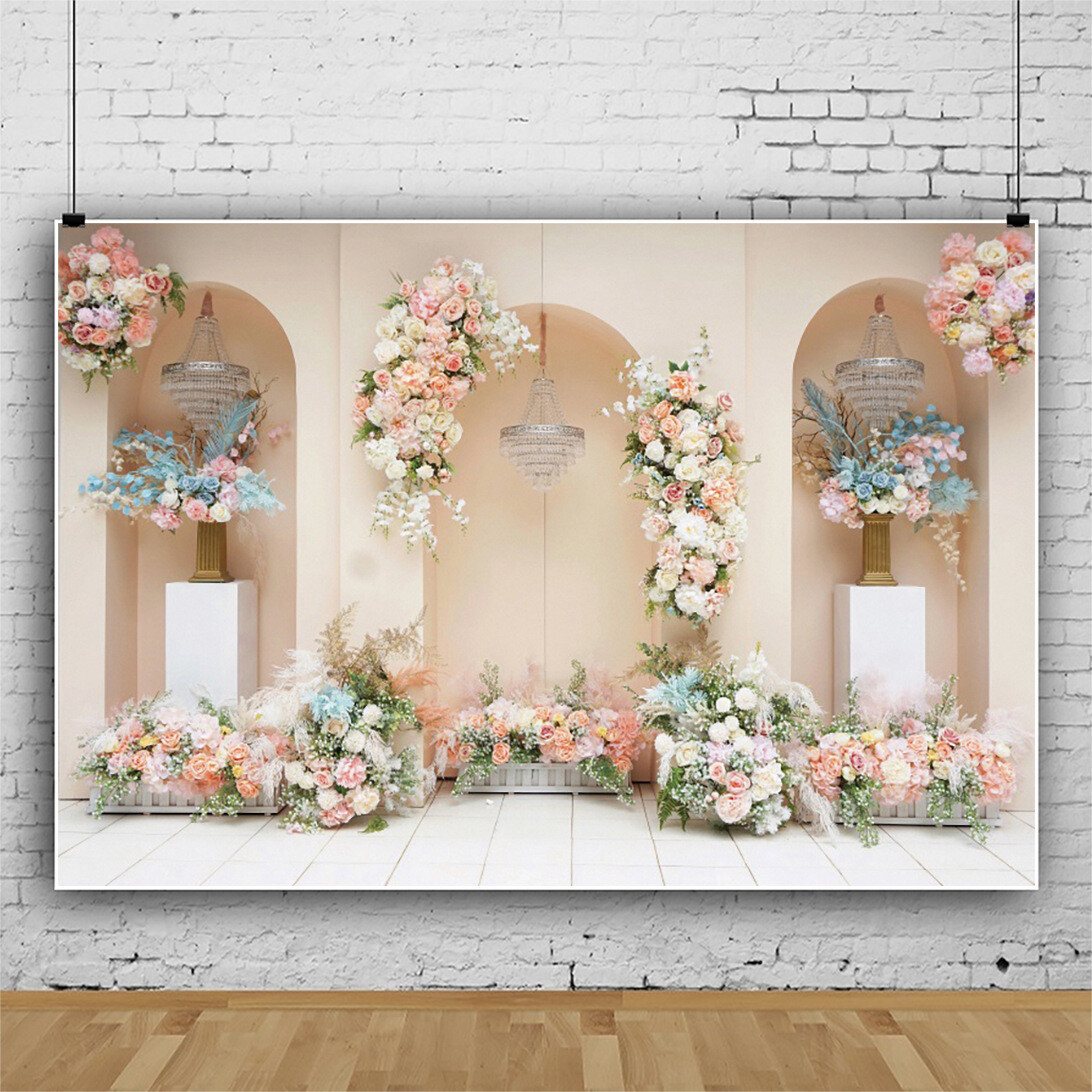 Flower Wall Floral Photography Background Photo Backdrop for Wedding Party Decor