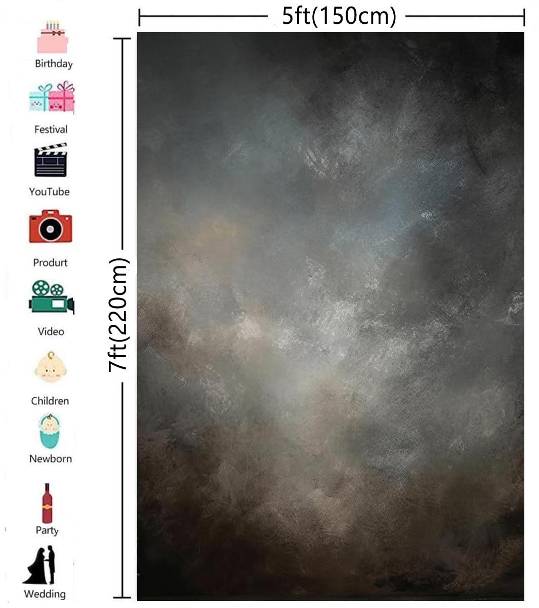 5x7ft Fabric Abstract Backdrop for Photography Vintage 5x7ft, LM-06100
