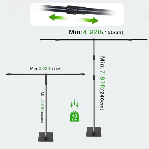 8×5 ft Adjustable Green Screen Backdrop Kit with Stand, Photo Background 5×8 ft
