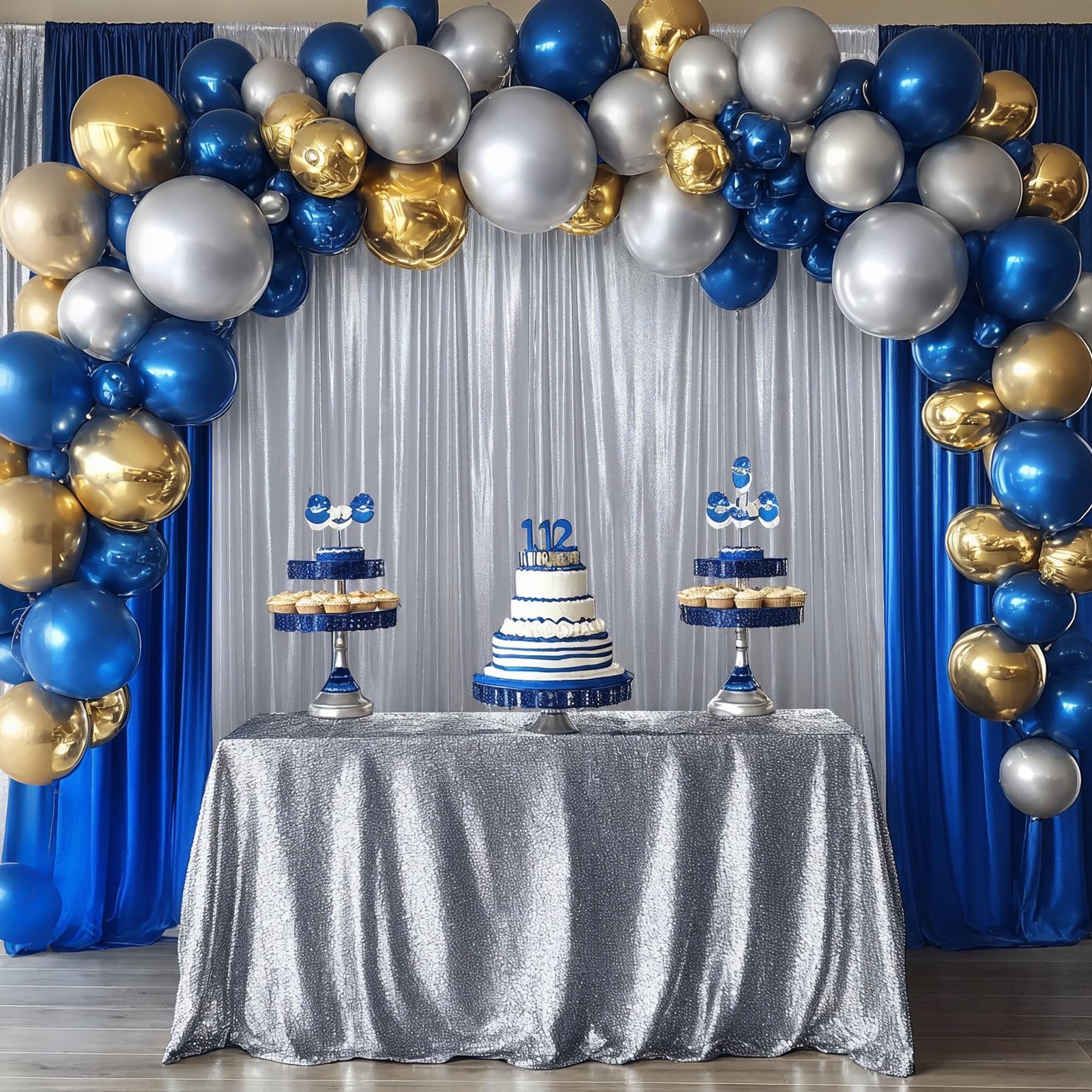 10ftx10ft Sequin Silver Backdrop Curtain for 5ftx10ft(2 panels),