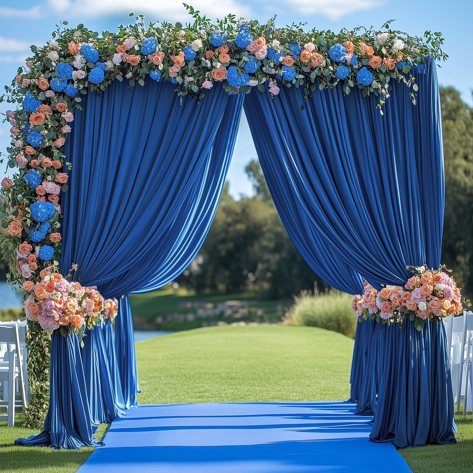 8 Panels 5x12ft Royal Blue Backdrop 5ft(W)x12ft(H)_8 Panels,