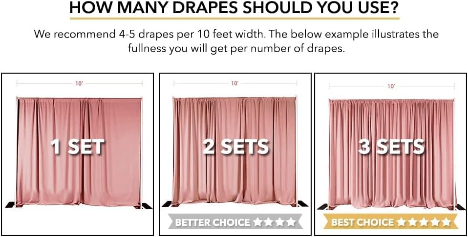 AK TRADING CO. 10 feet x 8 feet Polyester Backdrop Drapes Curtains Panels wit…