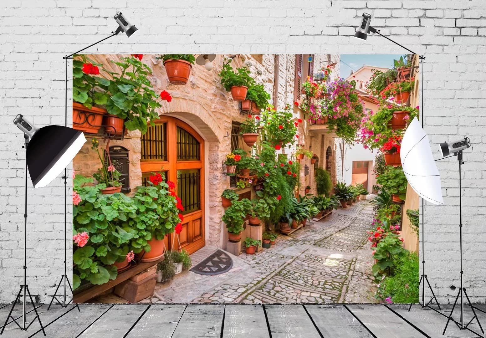 5×3 Ft Fabric Italy Town Street Backdrop Photography Italian Themed Party Prop