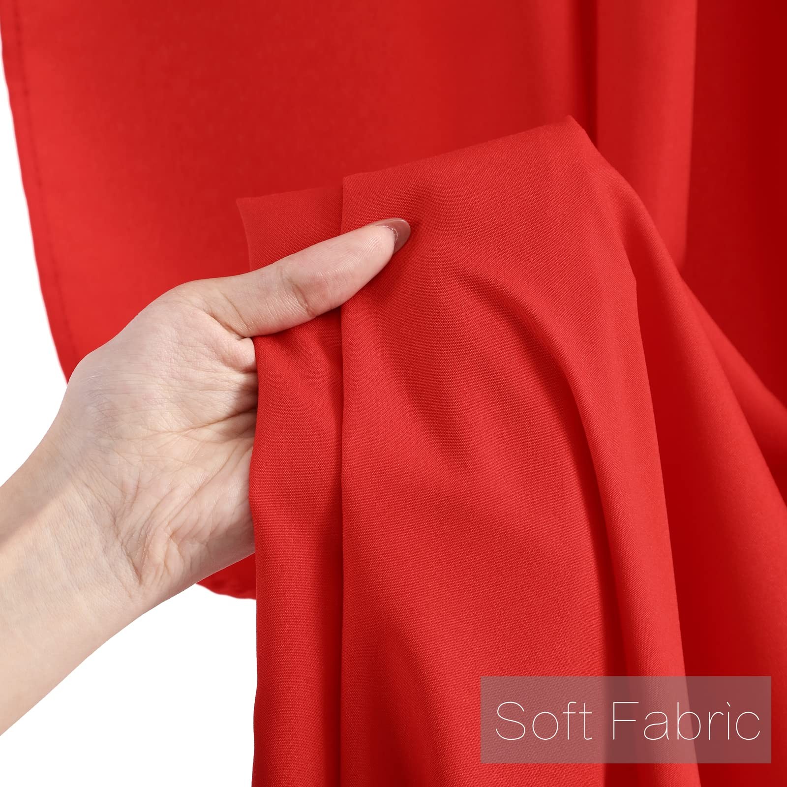2 PCS 5x10ft Red Wrinkle Free Polyester Photography Backdrop Curtain Drapes