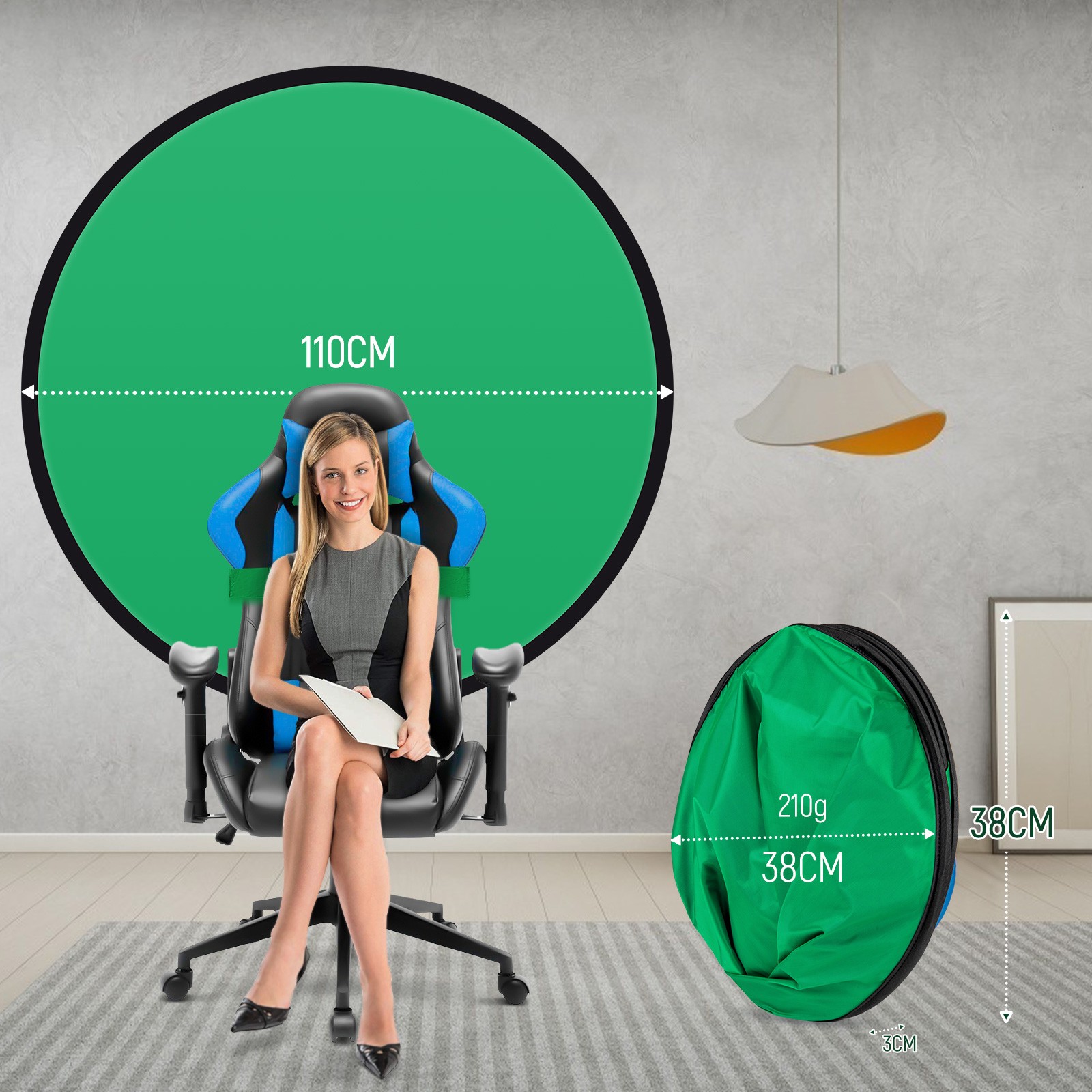 Portable Circular Backdrop Green Screen Photography Background For Photo Video