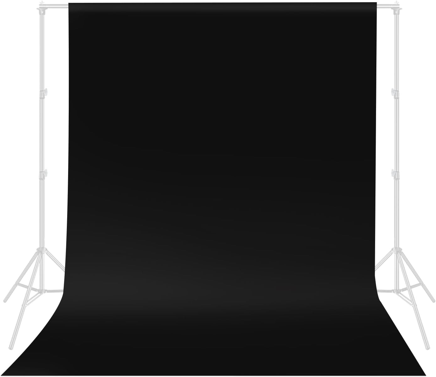 Hemmotop 5X7 Ft Black Photo Backdrop Curtain for Photoshoot, Birthday Party | Po