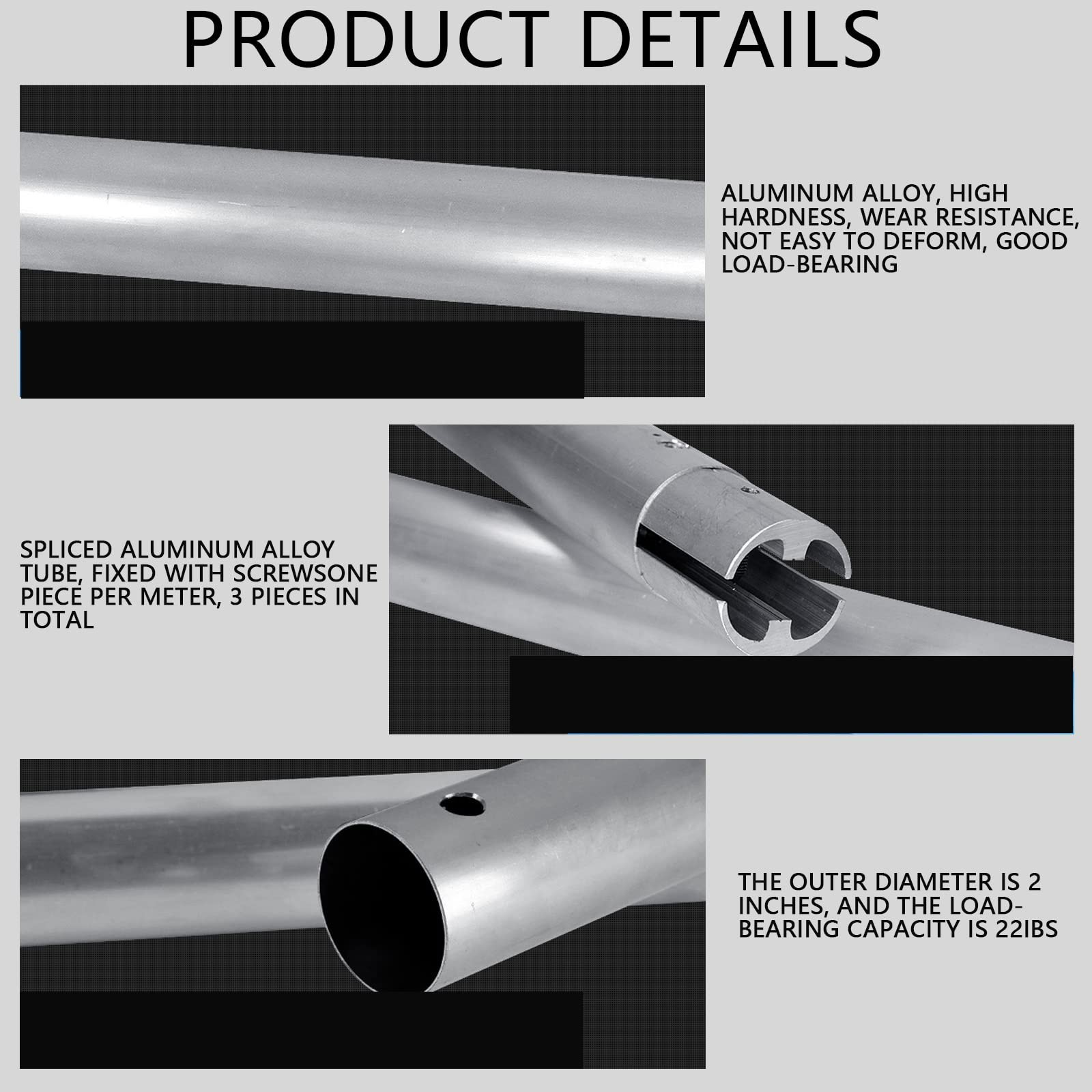 118” Stainless Steel Crossbar Tube for Studio Backdrop Wall Mount System – Holde