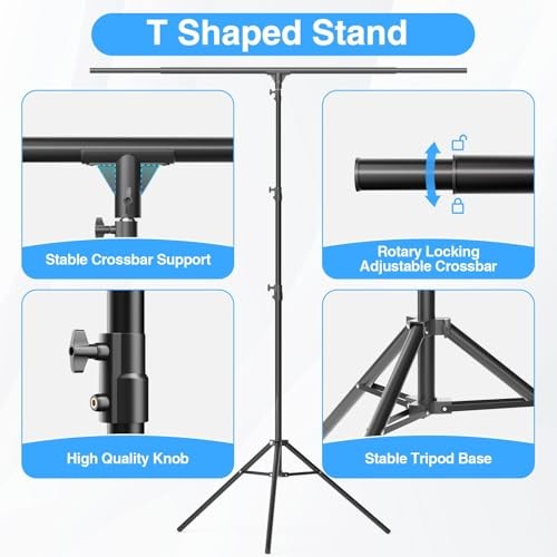 T Shape Backdrop Stand Adjustable Green Screen Photo Banner Holder 8.5x5ft