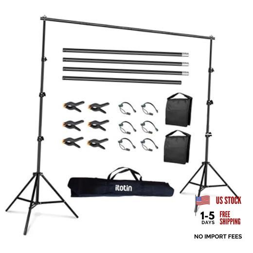 Photo Backdrop Stand for Photography 7ft x 10ft Background Stands 7x10ft Black