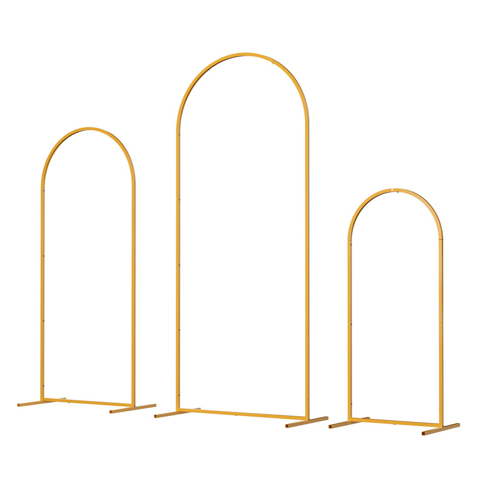 Set of 3 Arch Backdrop Stand Metal Wedding Arch Stand Frame 7.2ft 6.6ft 6ft