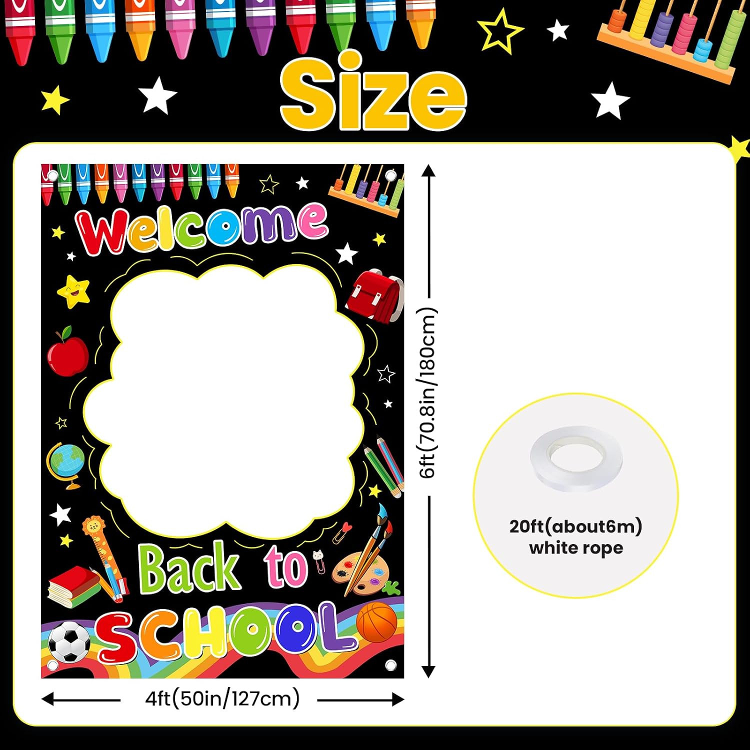 Welcome Back to School Backdrop Back to School Decorations | 4X6Ft, Fabric Cutou