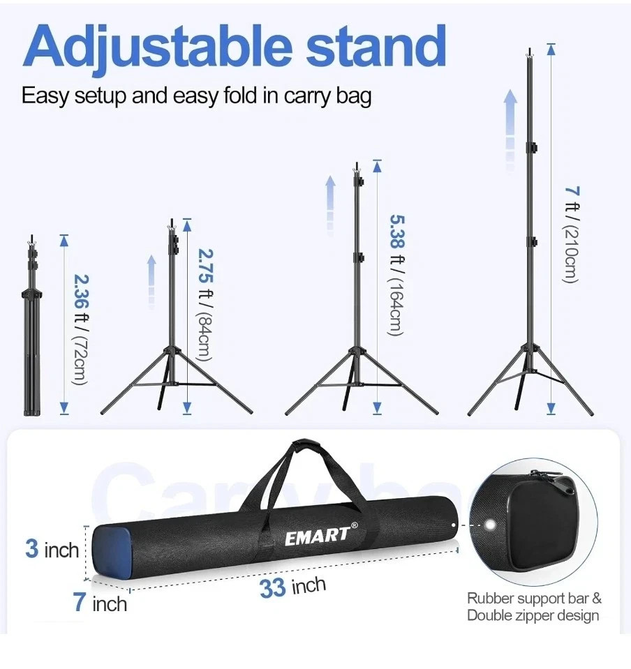 Backdrop Stand 10x7ft(WxH) Photo Studio Adjustable Background Stand Support